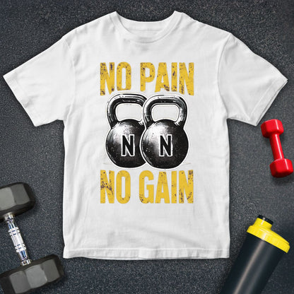 Kettlebell Unisex T-Shirt - NO PAIN NO GAIN