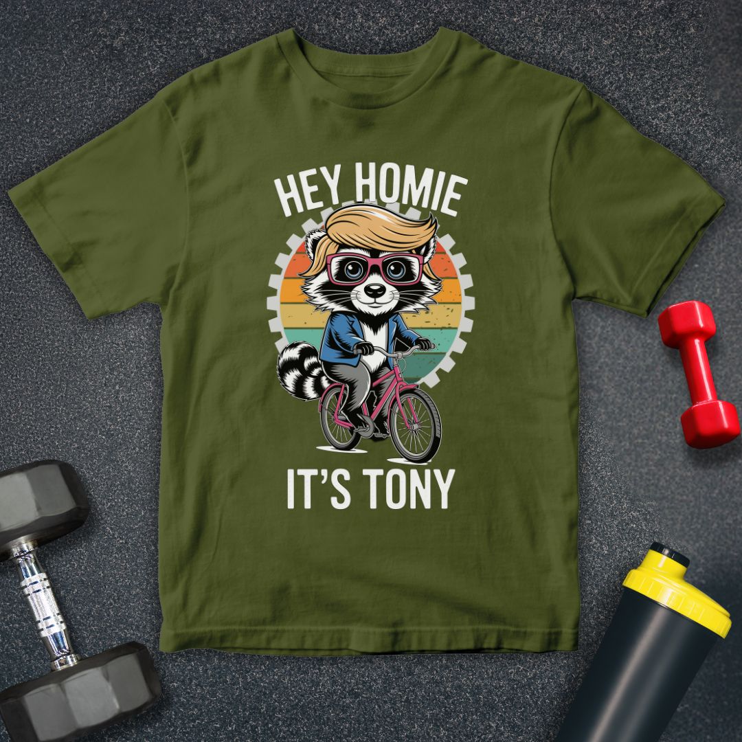 Funny Raccoon Homie Bicycle Unisex T-Shirt