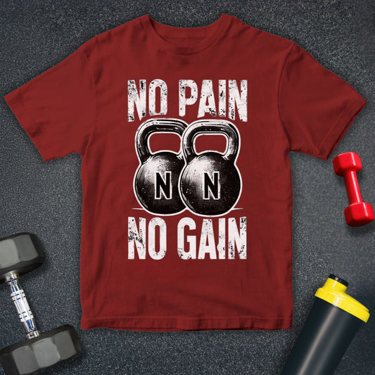 Kettlebell Unisex T-Shirt - NO PAIN NO GAIN