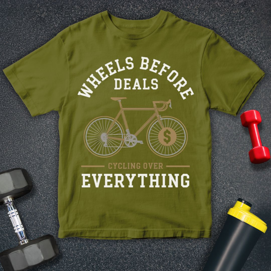 Wheels before Deals Unisex T-Shirt