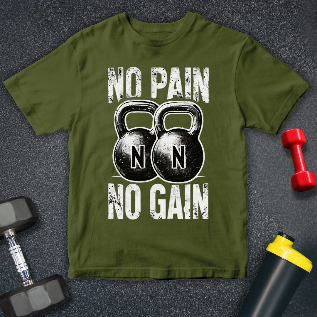 Kettlebell Unisex T-Shirt - NO PAIN NO GAIN