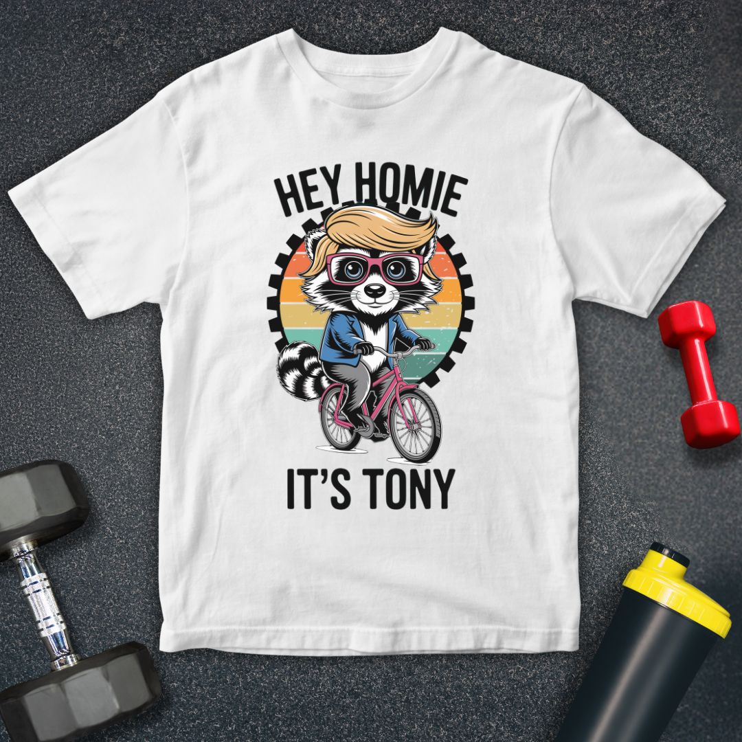 Funny Raccoon Homie Bicycle Unisex T-Shirt