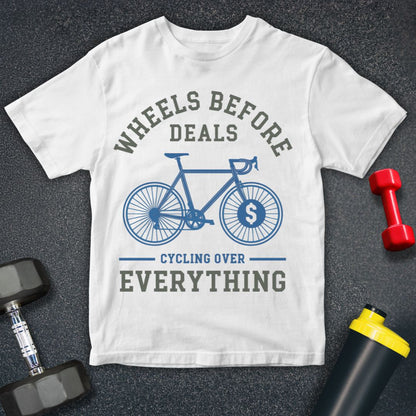 Wheels before Deals Unisex T-Shirt